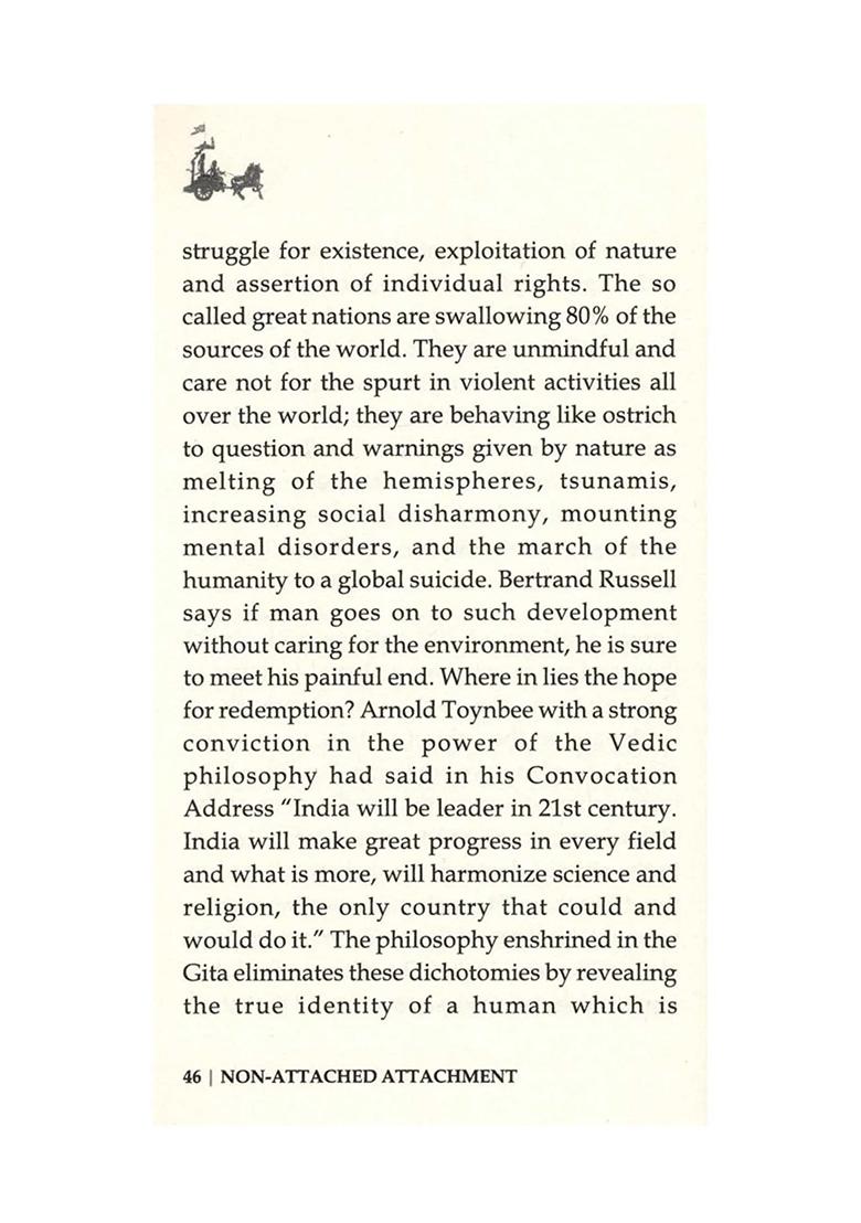 Non-Attached Attachment: Srimad Bhagavad Gita - Karma Yoga - Indya