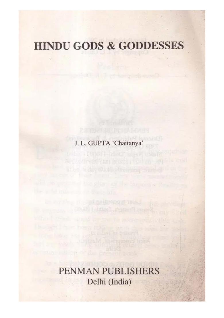 Hindu Gods & Goddesses (An Old And Rare Book) - Indya