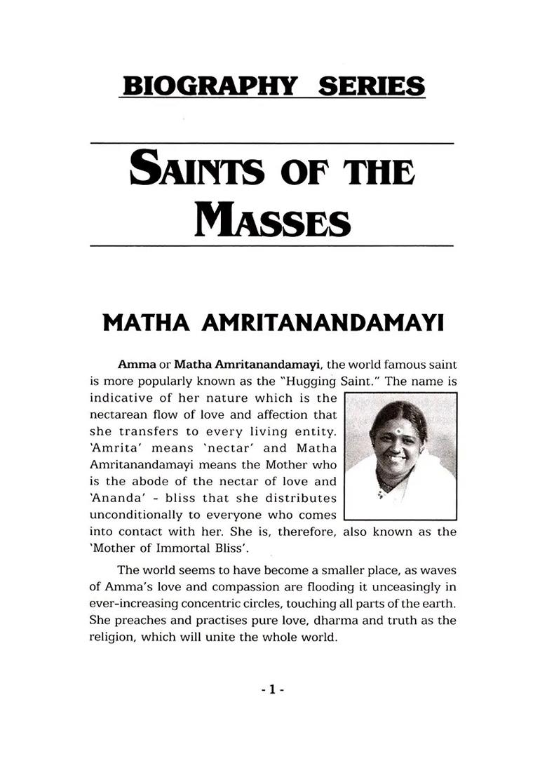 Saints Of The Masses (Biography Series) - Indya