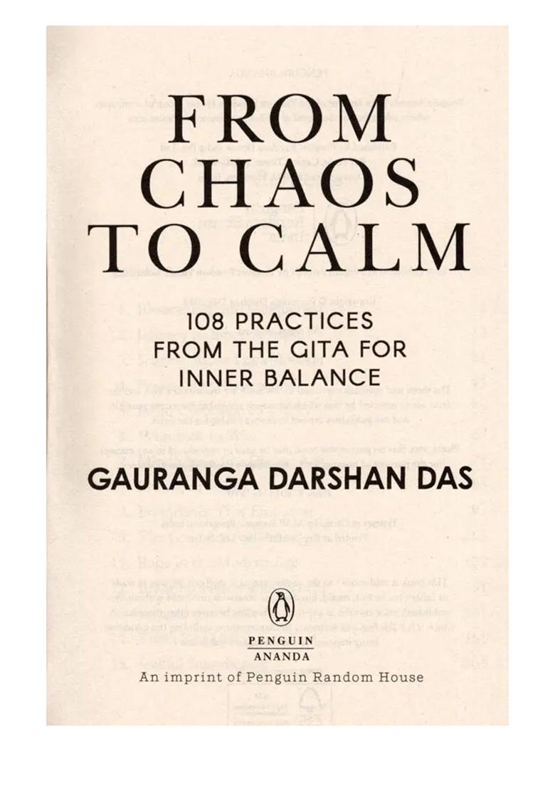From Chaos To Calm: 108 Practices From The Gita For Inner Balance - Indya