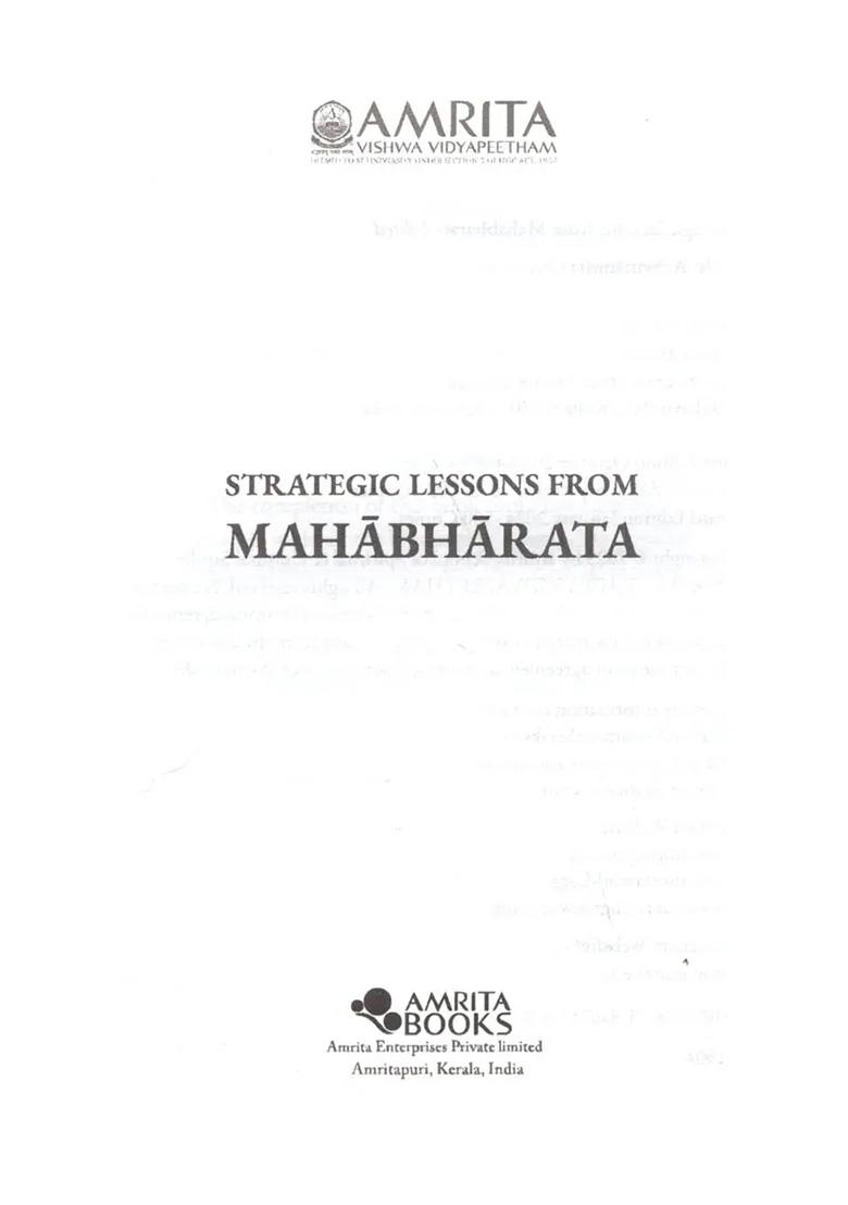 Strategic Lessons From Mahabharata - Indya
