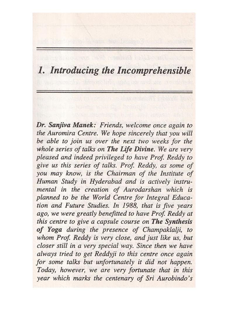 Purushottama Yoga: London Talks On 