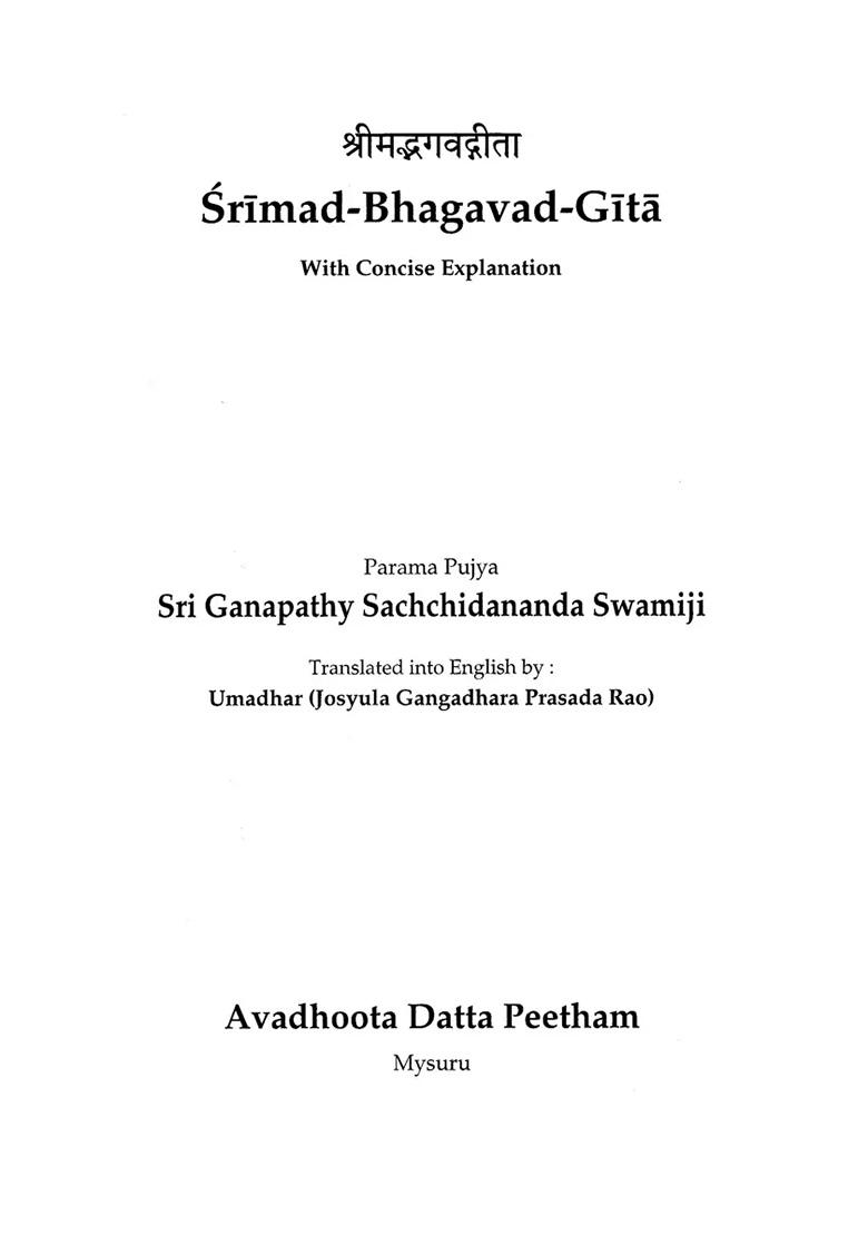 Srimad-Bhagavad-Gita With Concise Explanation - Indya