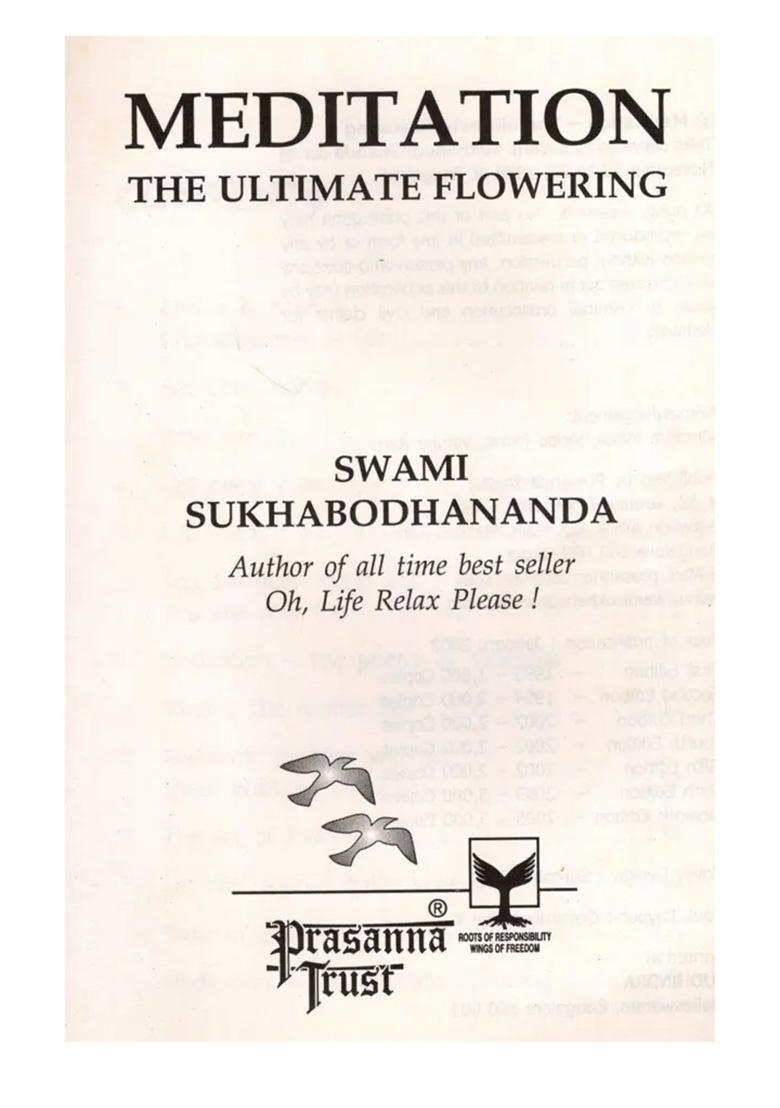 Meditation- The Ultimate Flowering (Discourse On Bhagavad Gita- Vi) - Indya