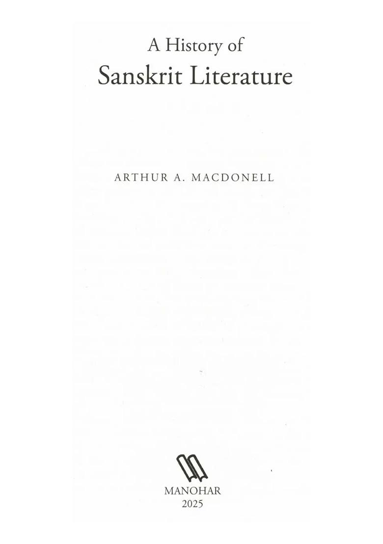 A History Of Sanskrit Literature - Indya