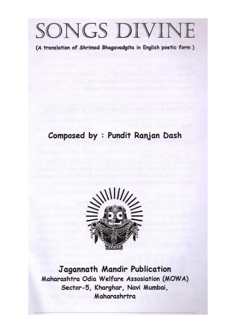 Songs Divine (A Translation Of Shrimad Bhagavadgita In English Poetic Form) - Indya