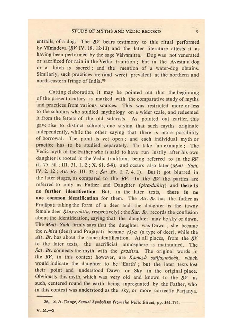 Vedic Myths In Social Perspective (Acharya Dr. Vishva Bandhu Memorial Lectures) (An Old And Rare Book) - Indya