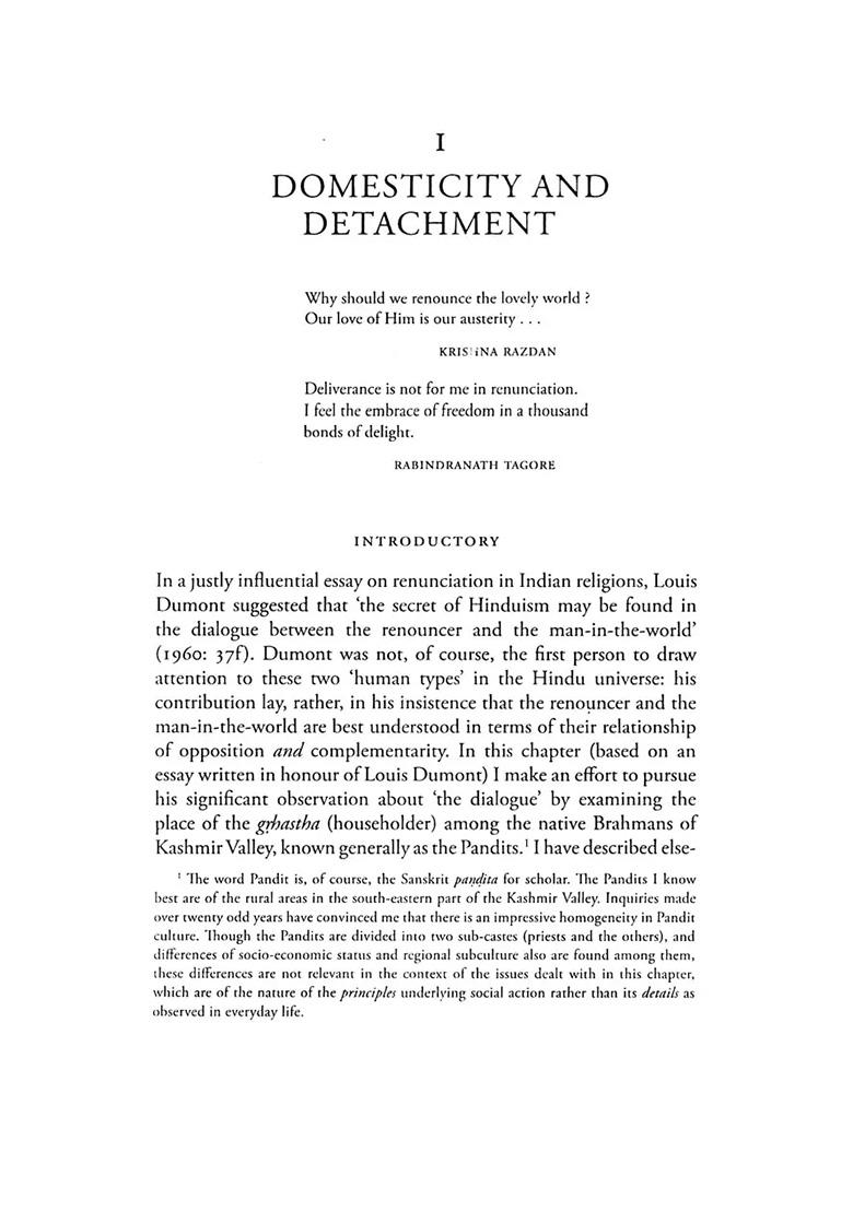 Non-Renunciation: Themes And Interpretations Of Hindu Culture - Indya