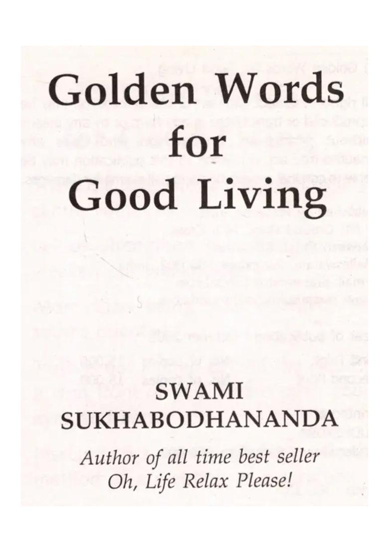Golden Words For Good Living - Indya