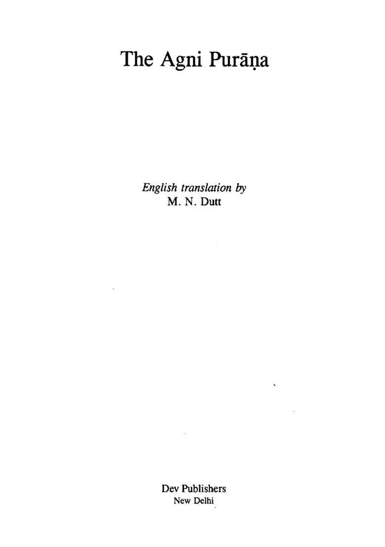 The Agni Purana - Indya