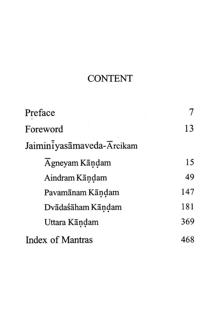 Jaiminiyasamaveda: Kerala Namputiri Version (Text Of Arcika Portion In Devanagari Script With Transliteration And Translation In English) - Indya