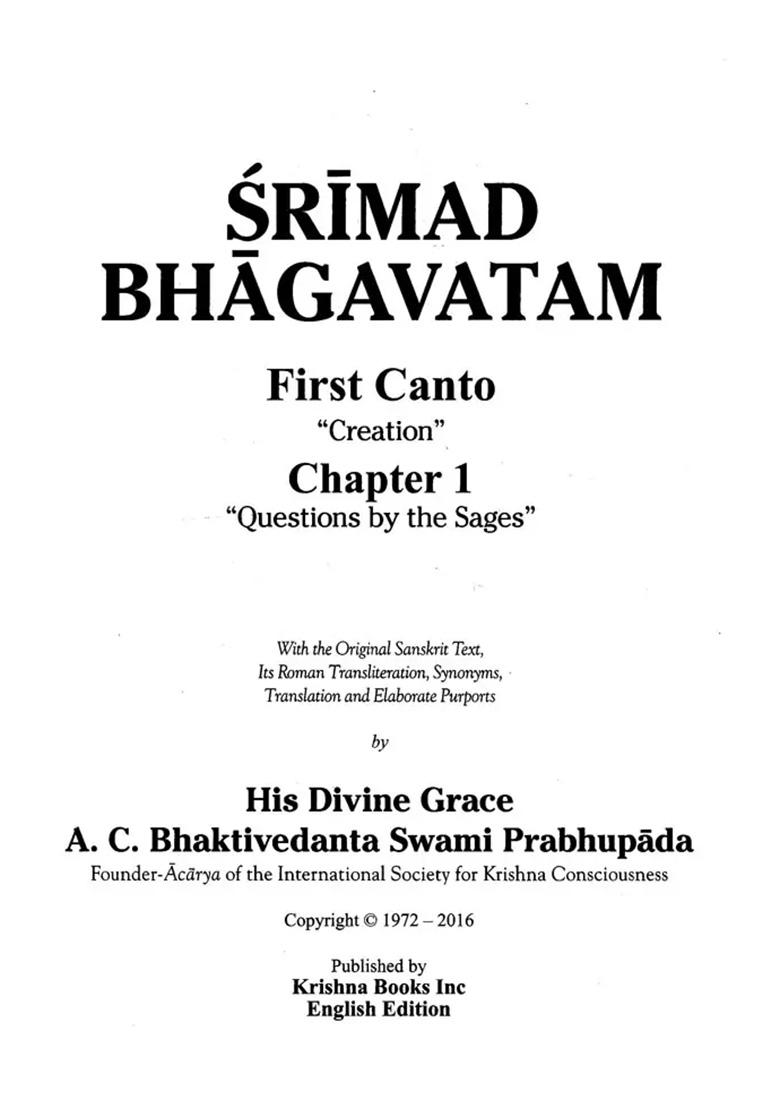 Srimad Bhagavatam: 1 To 10 Cantos (Set 10 Books- One Chapter Of Each Canto) - Indya