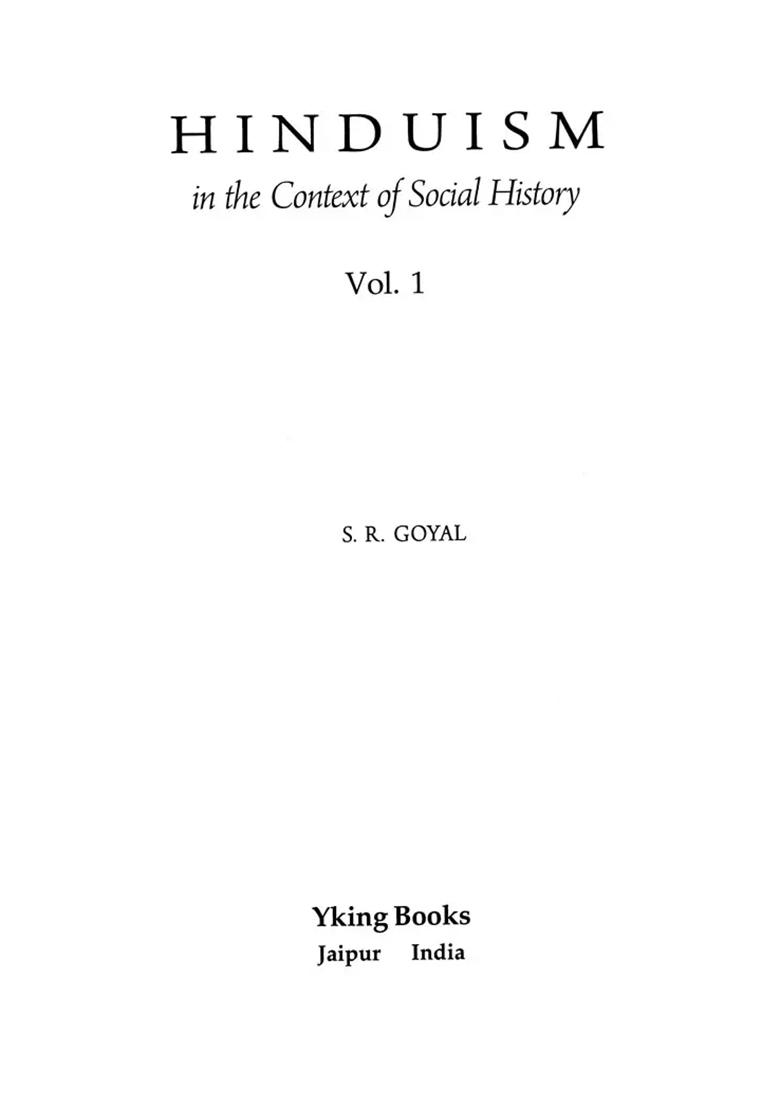 Hinduism In The Context Of Social History (Set Of 3 Volumes) - Indya