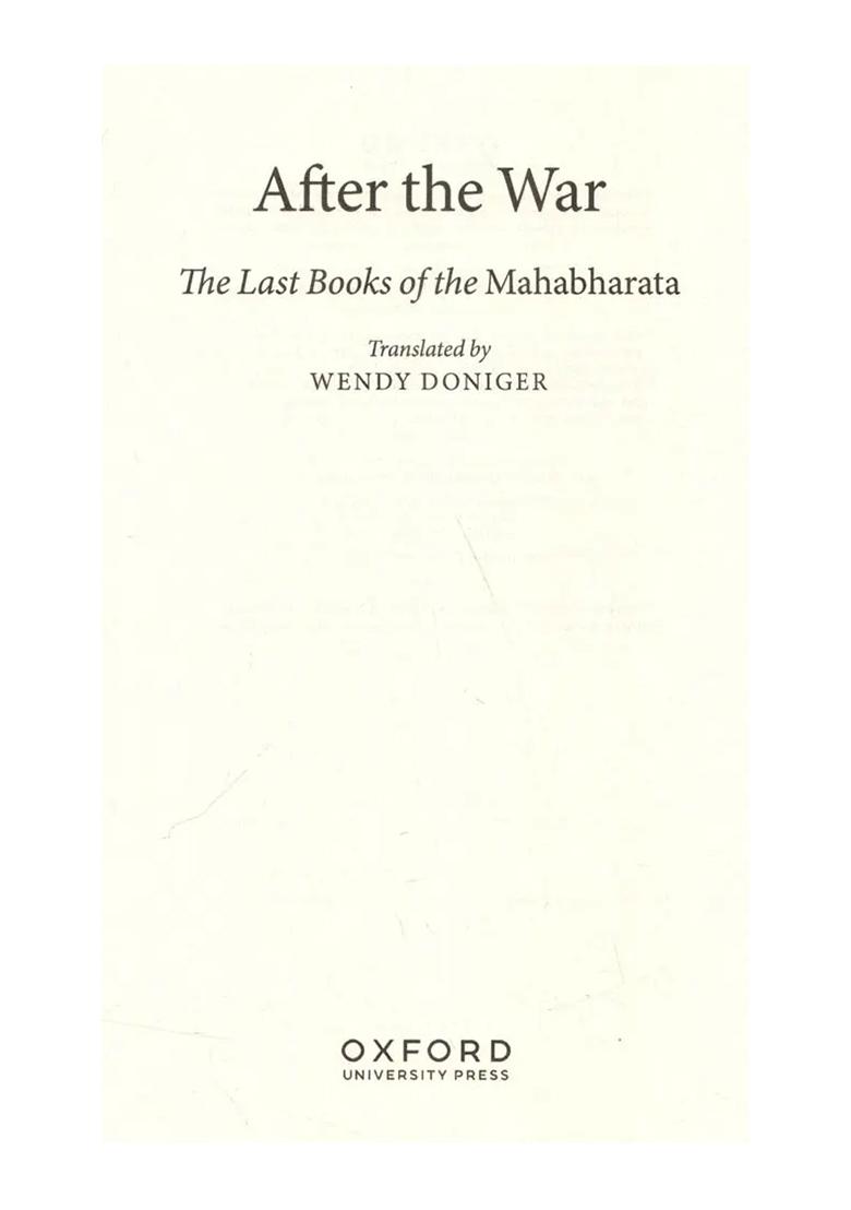 After The War: The Last Books Of The Mahabharata - Indya