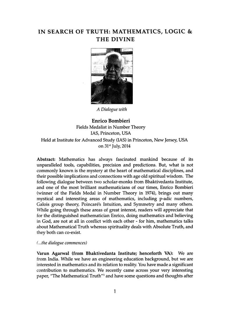 Savijnanam- Scientific Exploration For A Spiritual Paradigm (Journal Of The Bhaktivedanta Institute) Vol. 10 - Indya