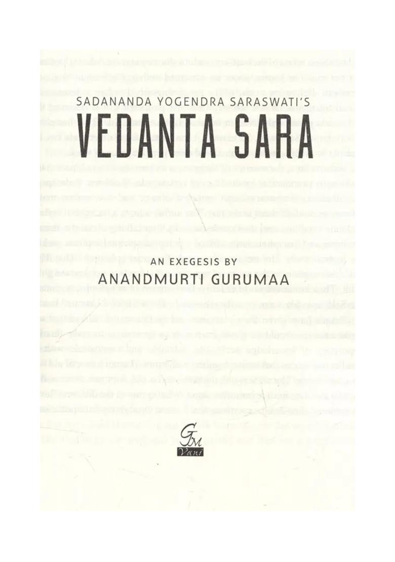 Vedanta Sara (Sadananda Yogendra Saraswati