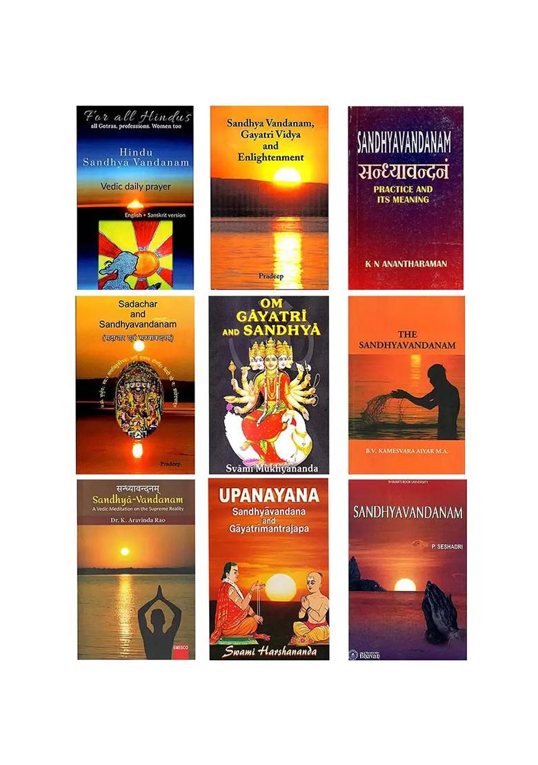 Books On Sandhya: The Daily Vedic Ritual Of The Hindus (Set Of 9 Books) - Indya
