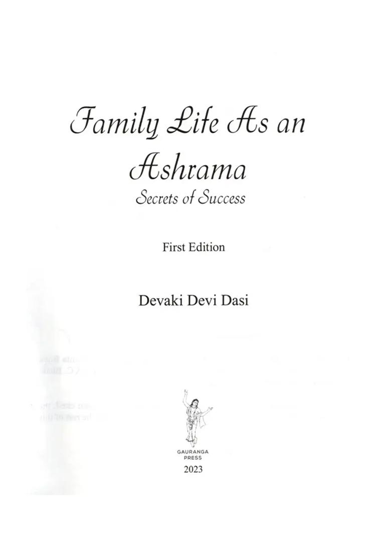 Family Life As An Ashrama- Secrets Of Success - Indya