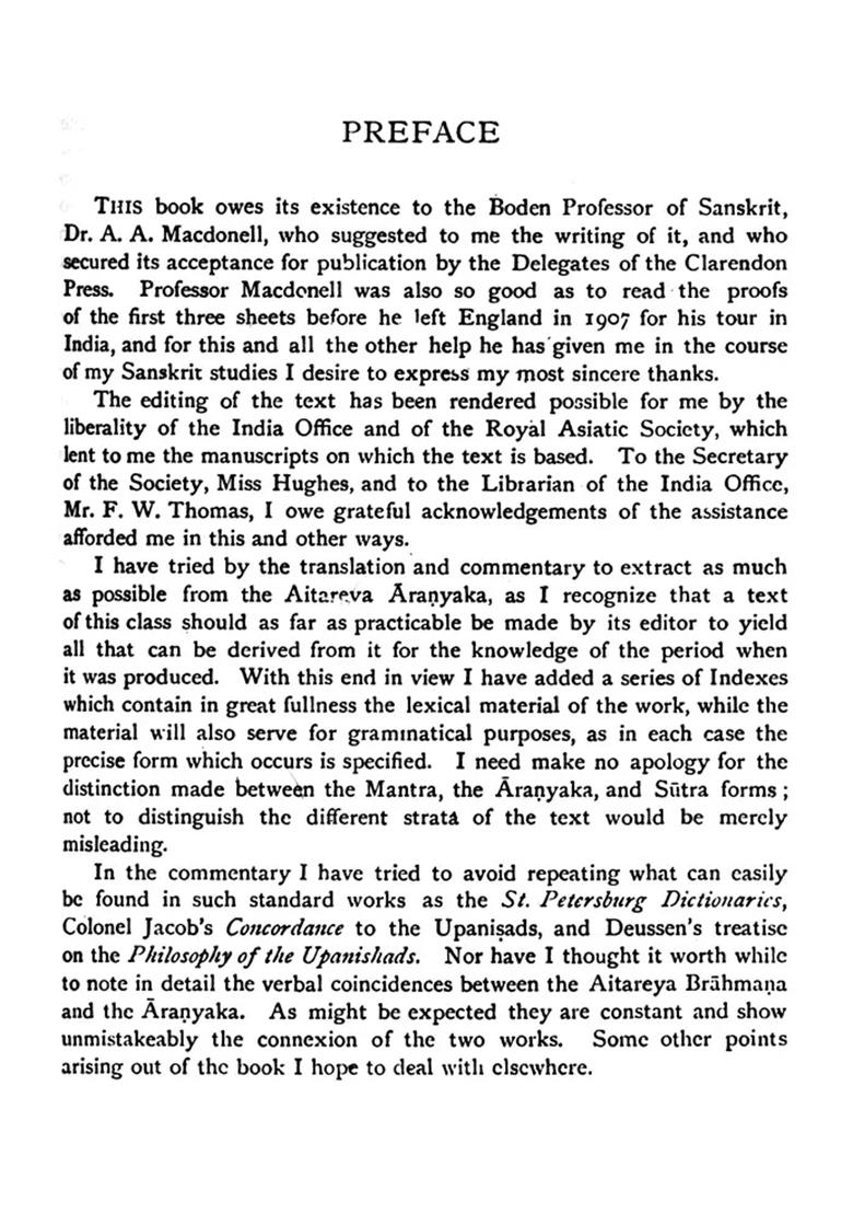 The Aitareya Aranyaka Of The Rigveda - Indya