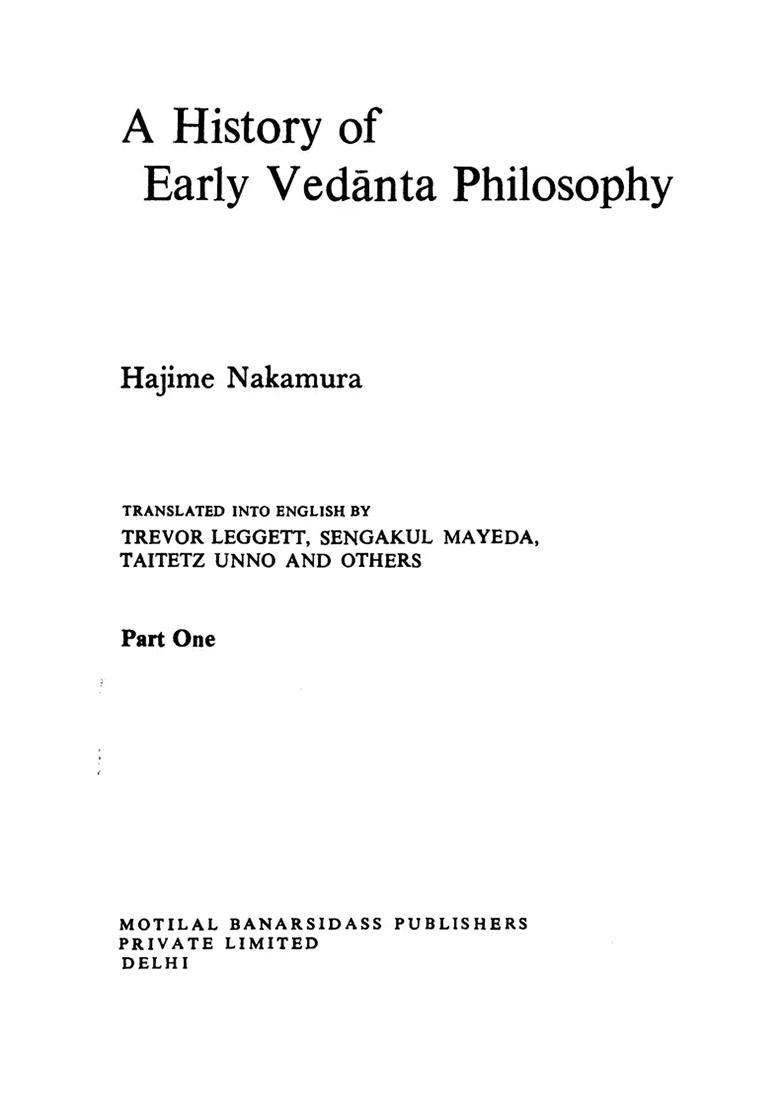 A History Of Early Vedanta Philosophy (Set Of 2 Volumes) - Indya