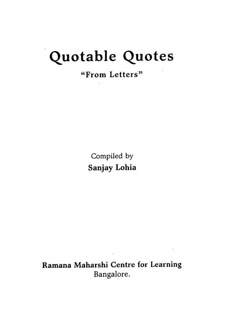 Quotable Quotes From Letters - Indya