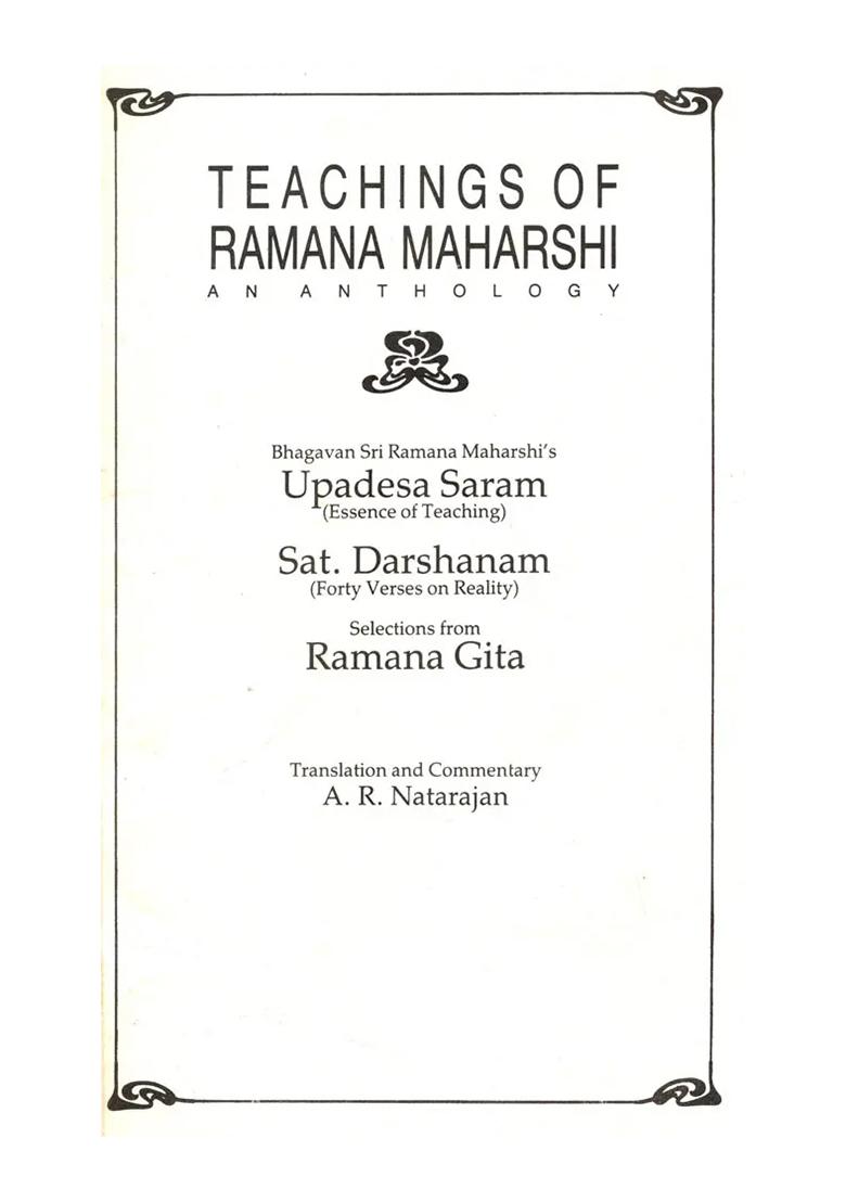Teachings Of Ramana Maharshi Ananthology - Indya