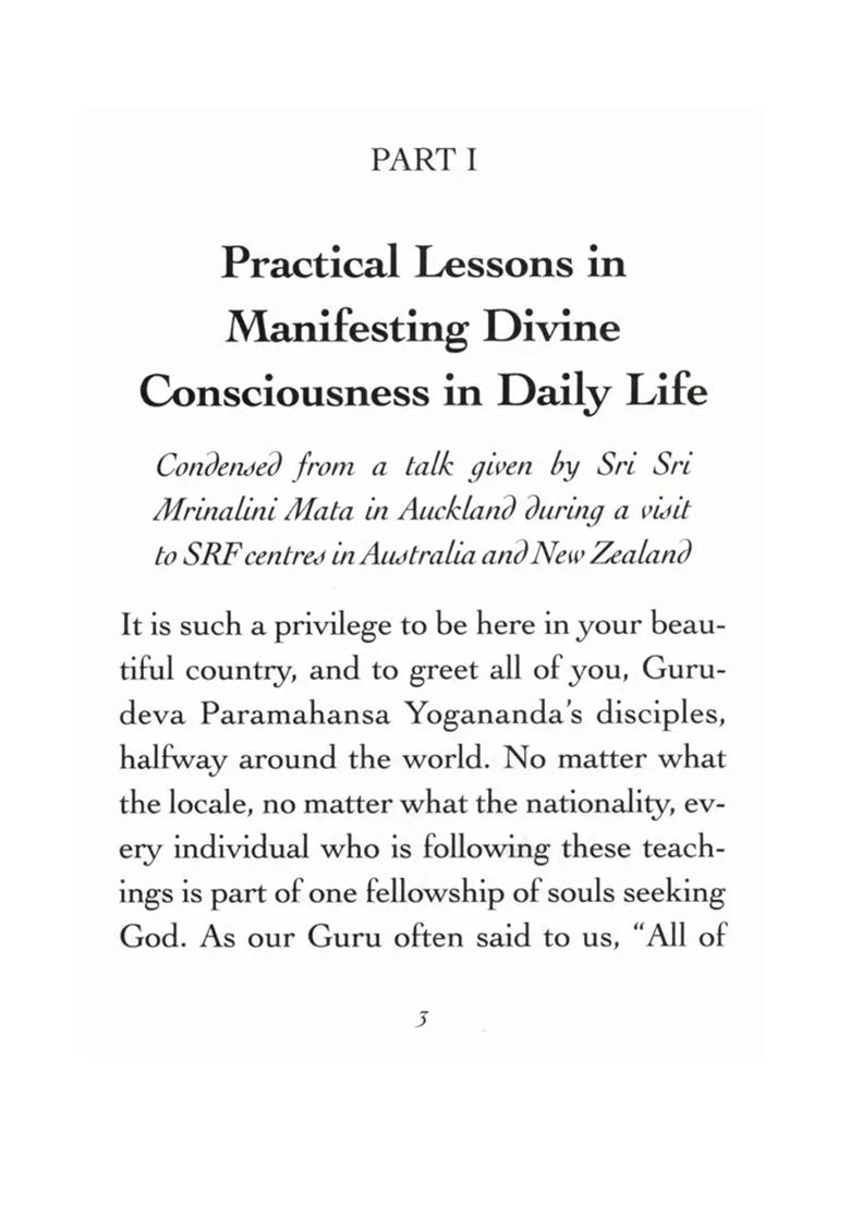 Manifesting Divine Consciousness In Daily Life - Indya