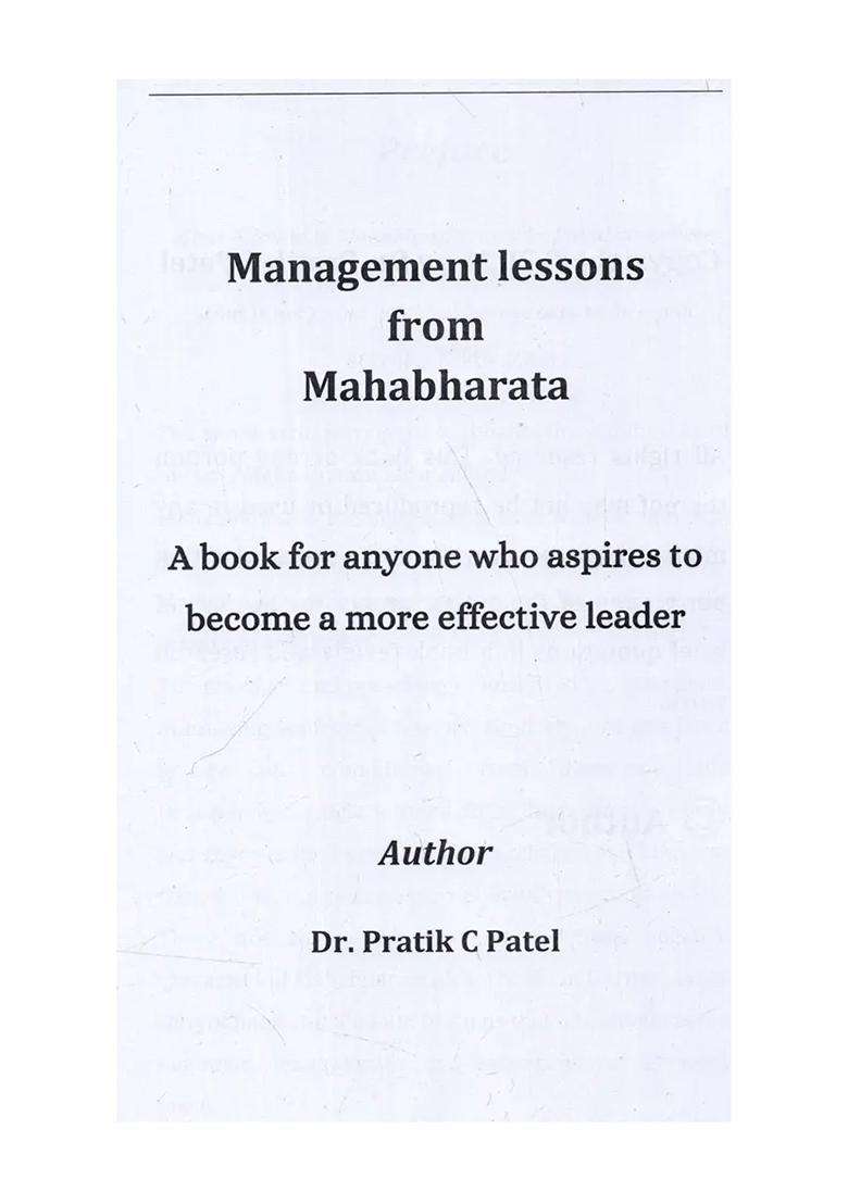 Management Lessons From Mahabharata: A Book For Anyone Who Aspires To Become A More Effective Leader - Indya