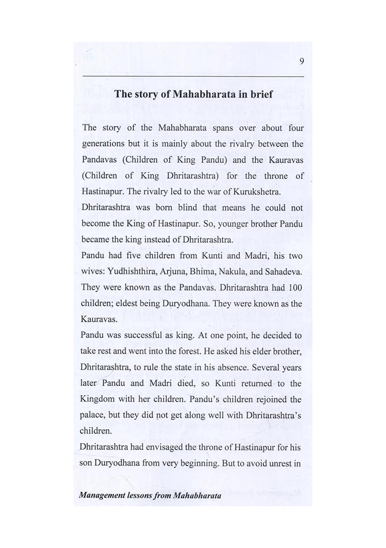 Management Lessons From Mahabharata: A Book For Anyone Who Aspires To Become A More Effective Leader - Indya