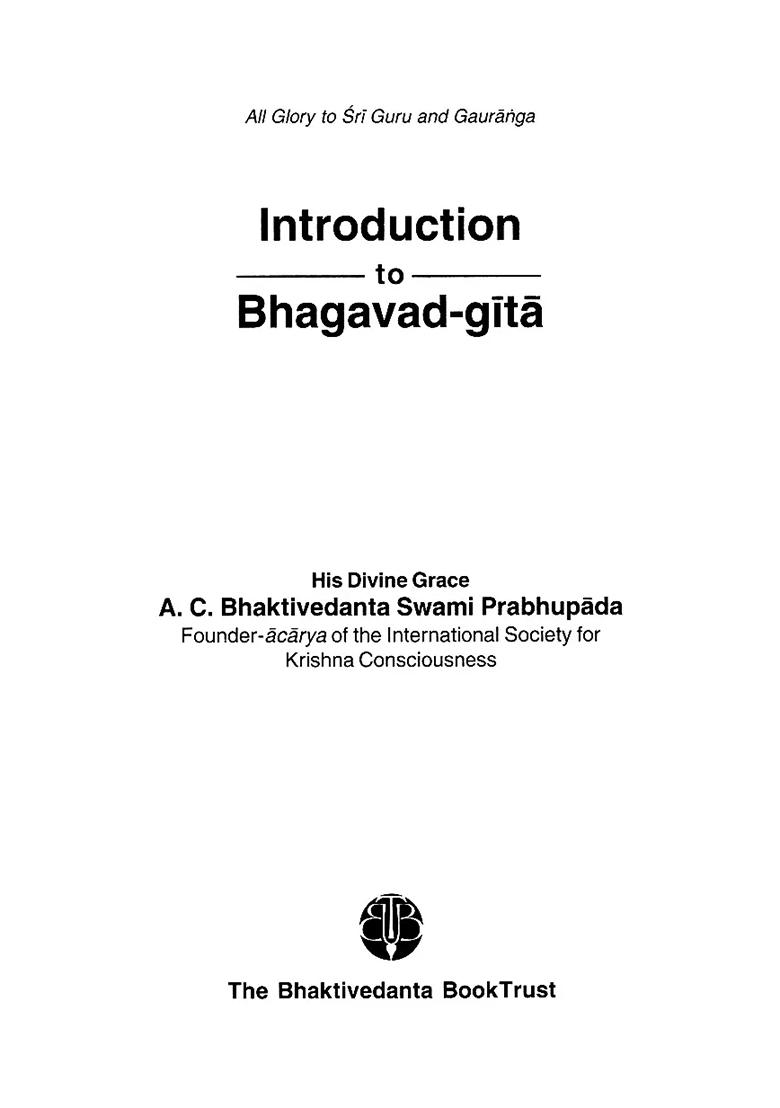 Introduction To Bhagavad-Gita - Indya