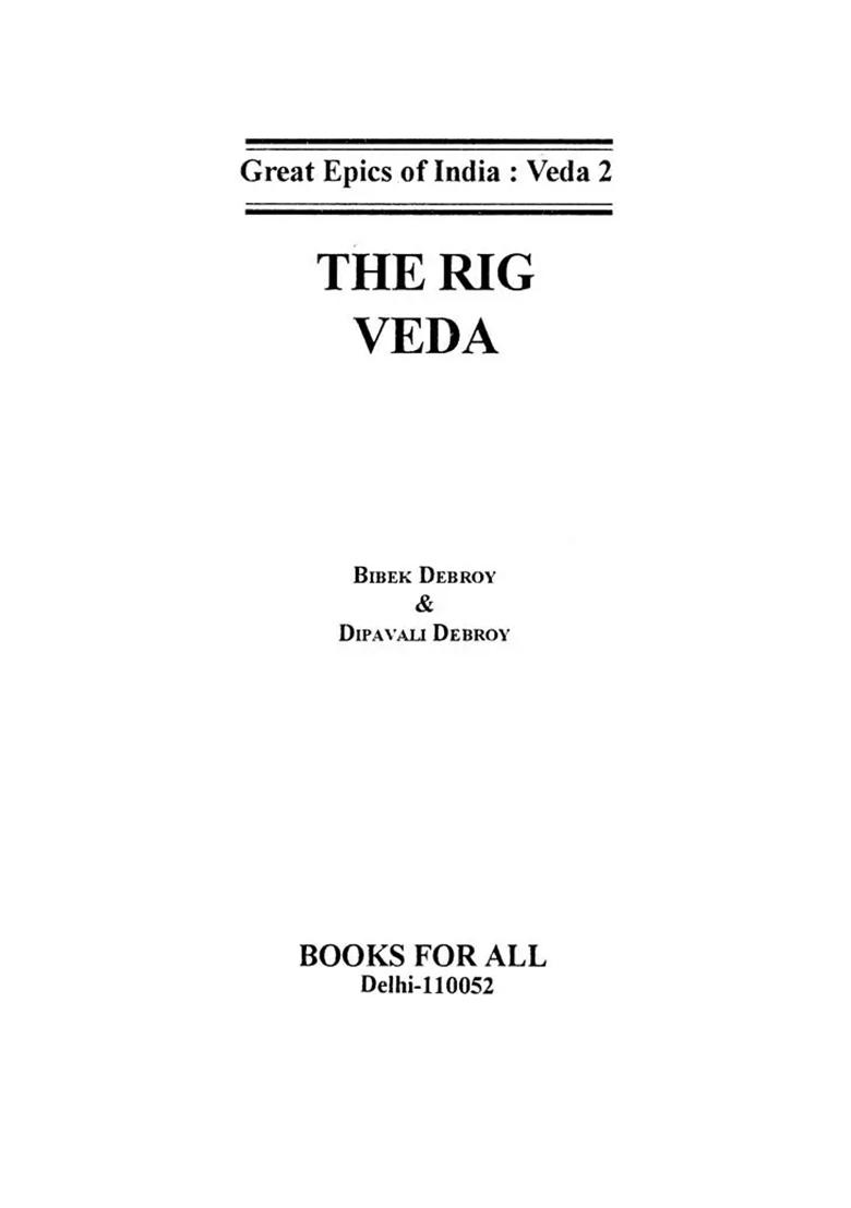 Great Epics Of India: Veda- The Rig Veda, The Yajur Veda, The Sama Veda And The Atharva Veda (Set Of 4 Volumes) - Indya