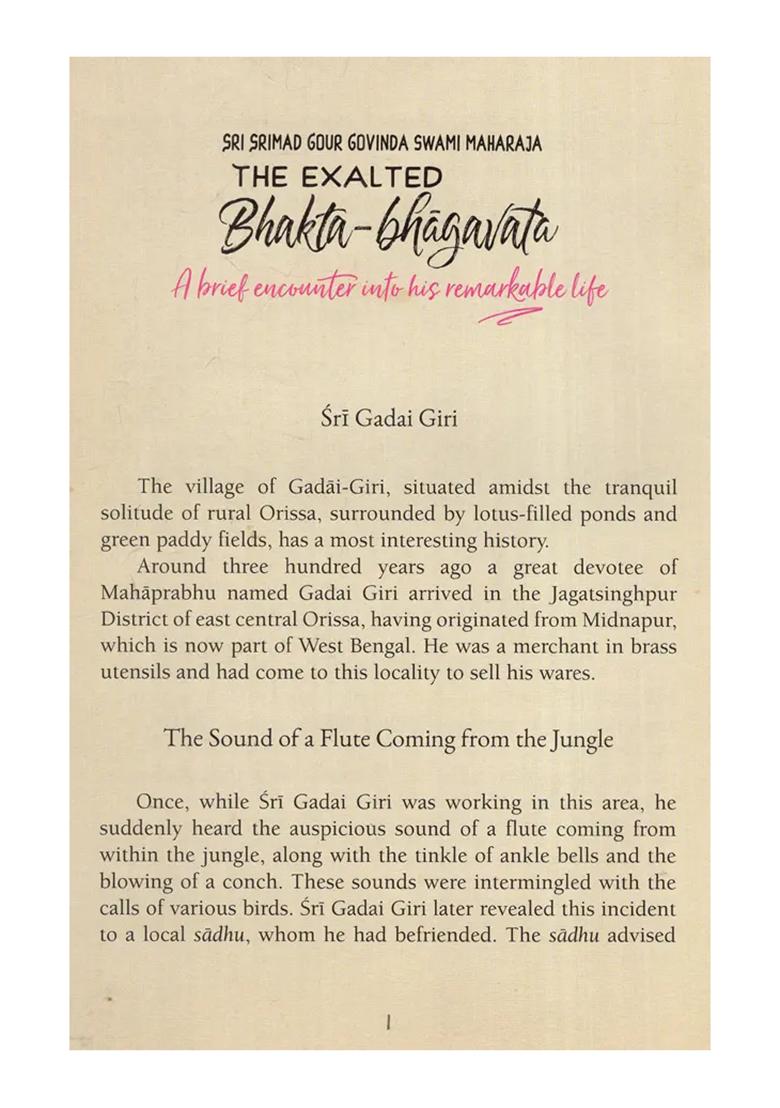 The Exalted Bhakta-Bhagavata (Sri Srimad Gour Govinda Swami Maharaja) - Indya