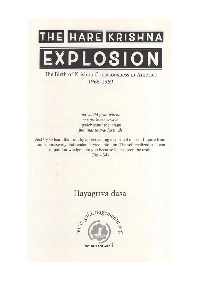 The Hare Krishna Explosion- The Birth Of Krishna Consciouness In America (1966-1969) - Indya