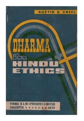 Dharma In Hindu Ethics (An Old And Rare Book)