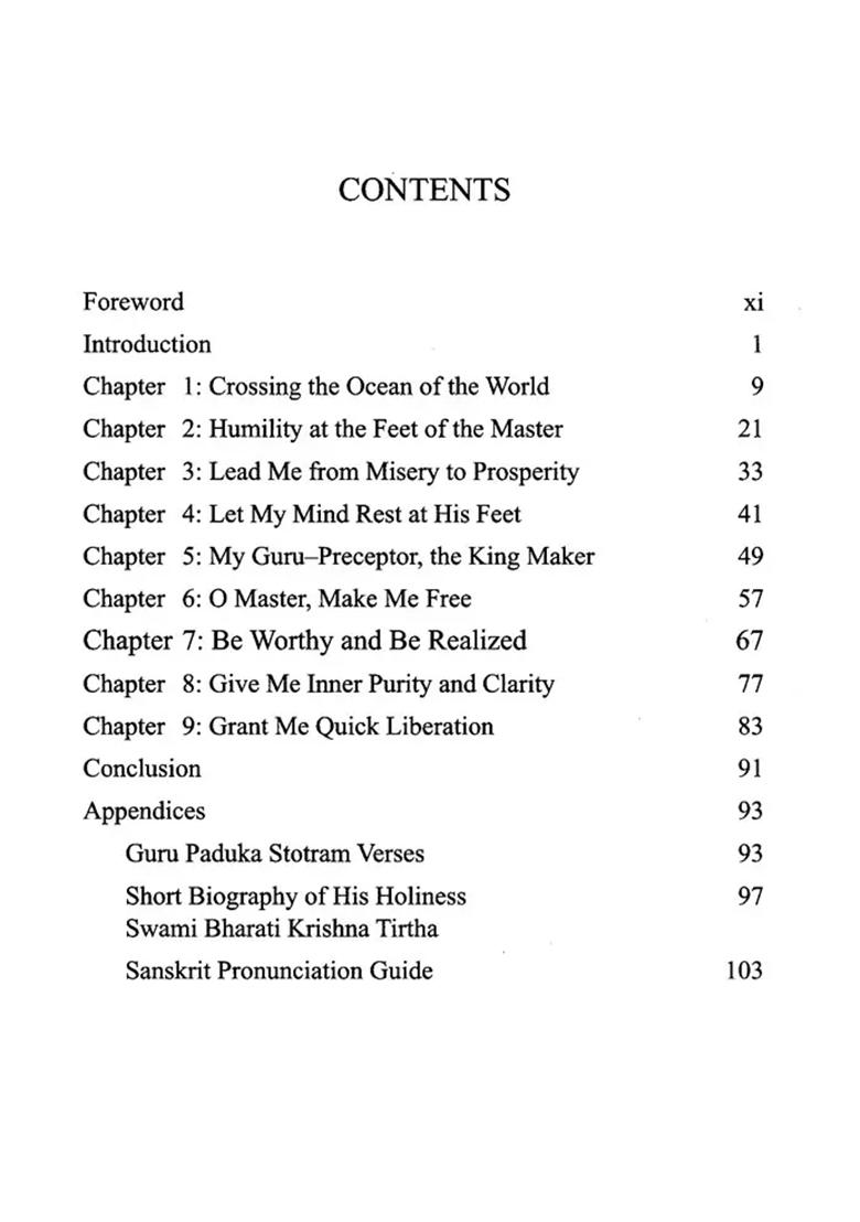 Humble Submission (Reflections On The Guru Paduka Stotram Of Swami Bharati Krishna Tirtha) - Indya