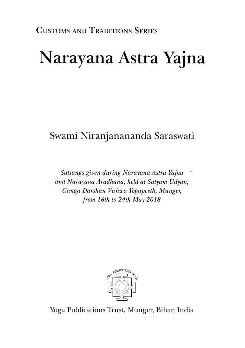 Narayana Astra Yajna (Customs And Traditions Series) - Indya