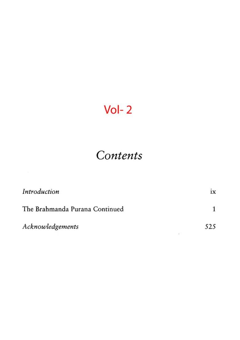 Brahmanda Purana (Set Of 2 Volumes) - Indya
