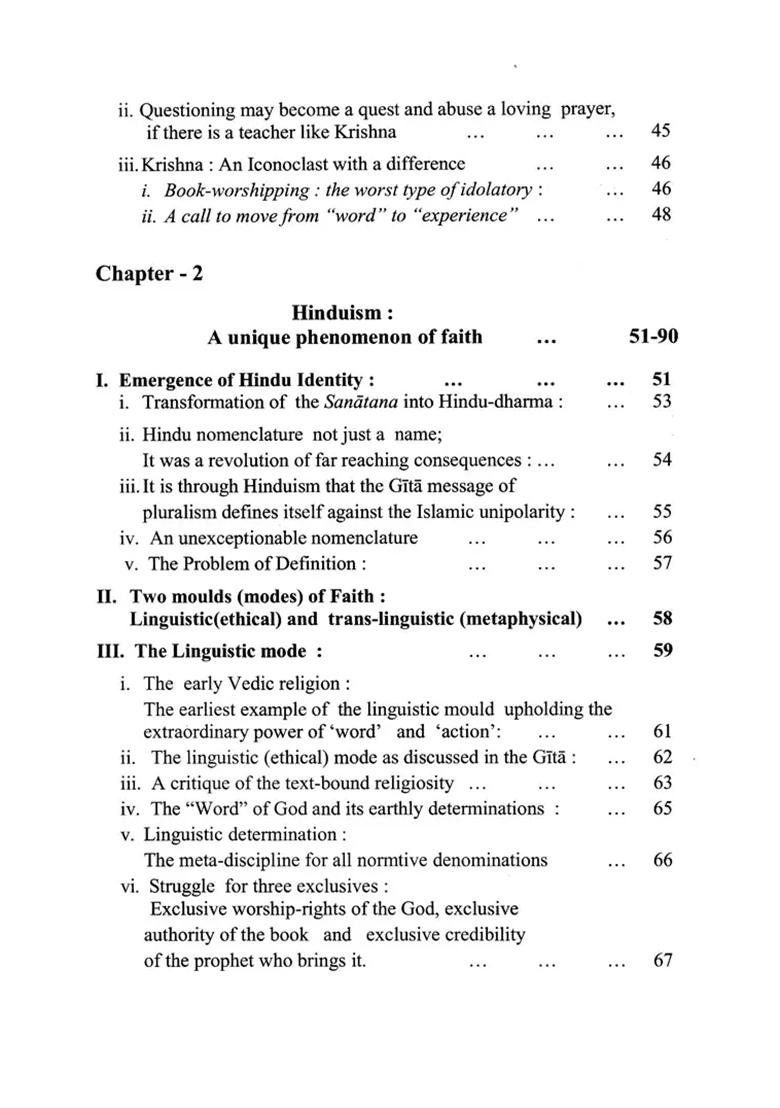 Quintessence Of Hinduism Fundamentals Of Faith And Morals (Based On Studies In The Gita) - Indya