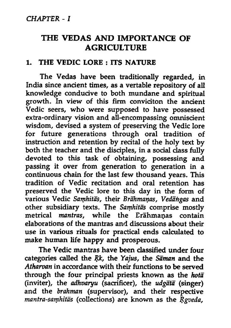 Agriculture And Animal Husbandry In The Vedas - Indya