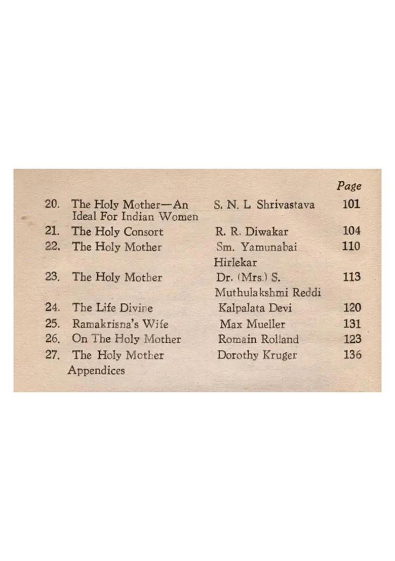 Sri Sarada Devi- Consort Of Sri Ramakrishna (An Old And Rare Book) - Indya