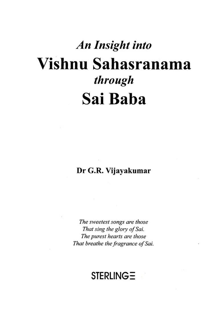 An Insight Into Vishnu Sahasranama Through Sai Baba - Indya