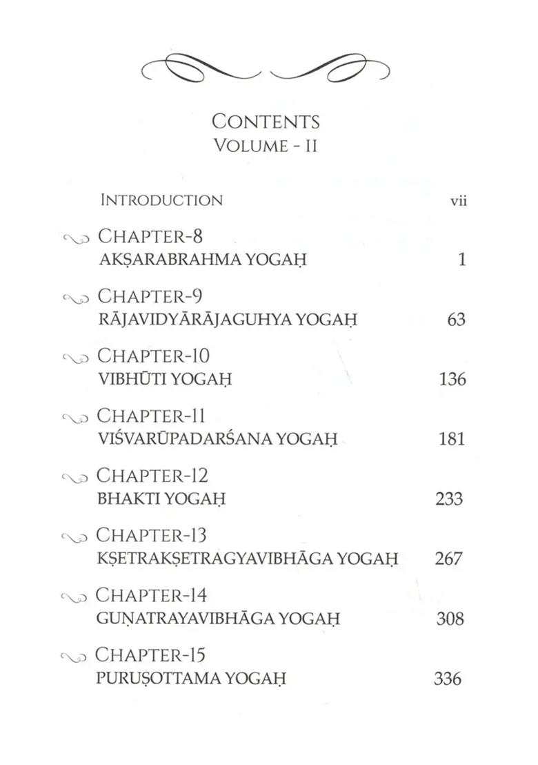 Srimad Bhagavad Gita- The Eternal Song And Principles Of Life Bestowed By Sri Krishna (Set Of 2 Volumes, Chapters 1 To 18) - Indya