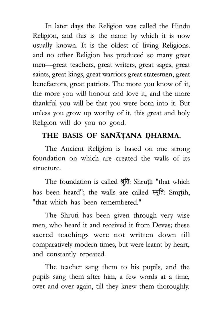 Sanatana Dharma: An Elementary Text-Book Of Hindu Religion And Ethics - Indya
