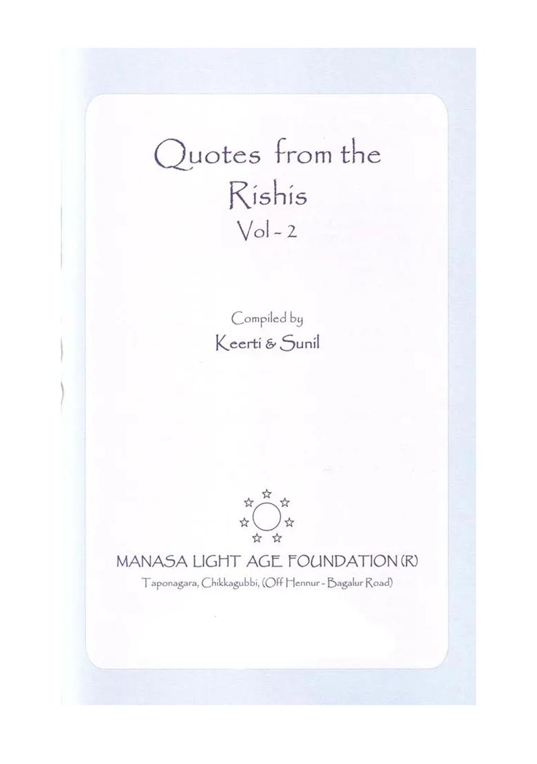 Quotes From The Rishis (Volume-2) - Indya
