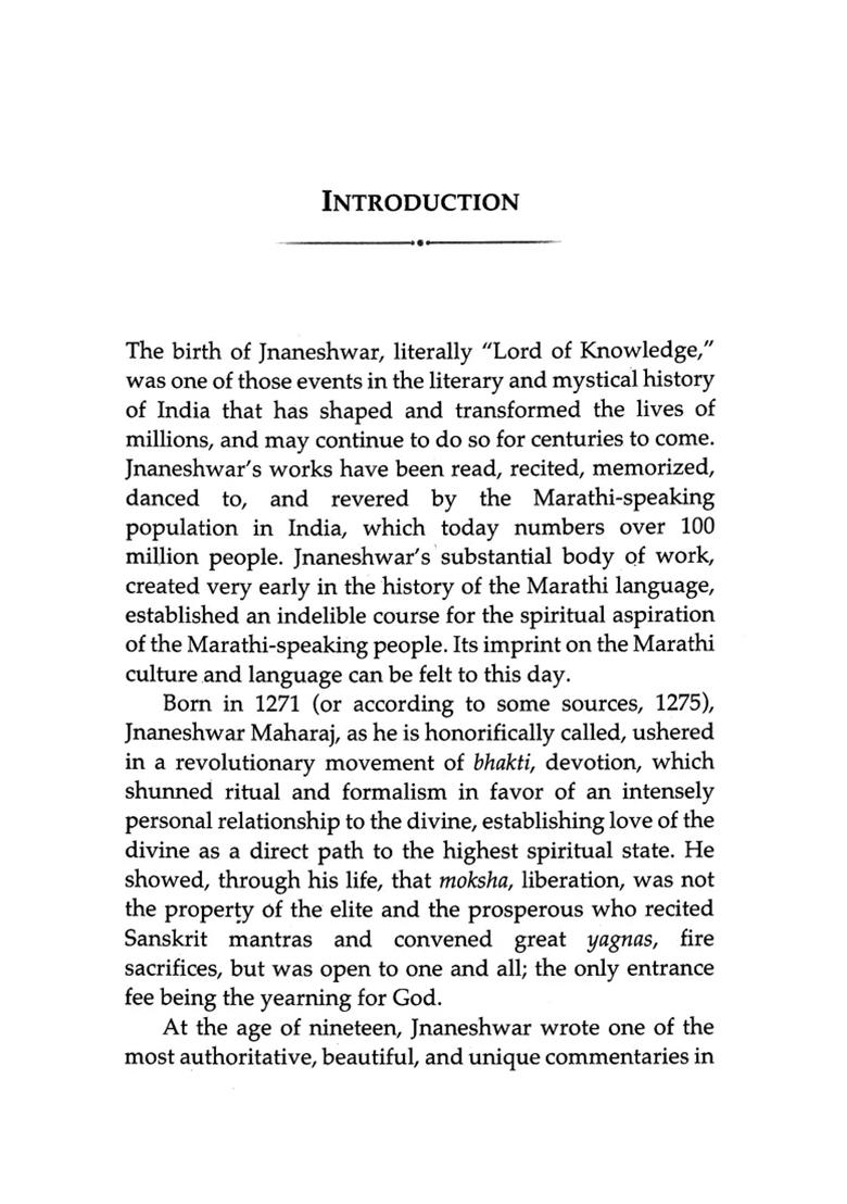 Mystical Poems Of Jnaneshwar- Original Translations From The Marathi - Indya