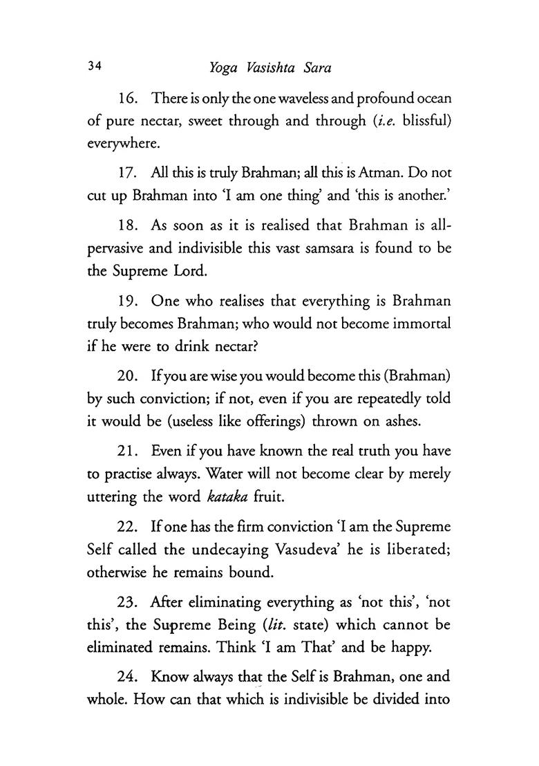 Yoga Vasishta Sara: The Essence Of Yoga Vasishta - Indya