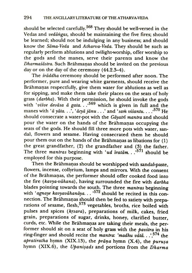 The Ancillary Literature Of The Atharva-Veda (A Study With Special Reference To The Parisistas) - Indya