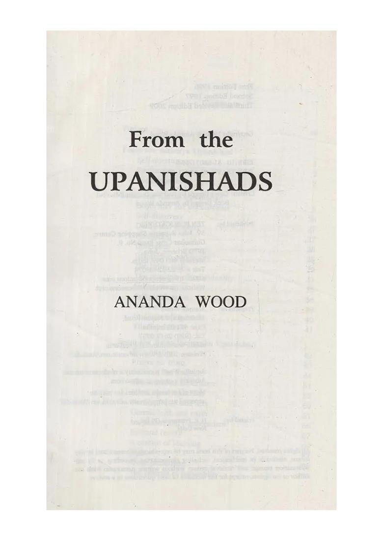 From The Upanishads - Indya