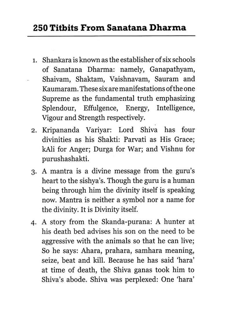 250 Titbits From Sanatana Dharma - Indya