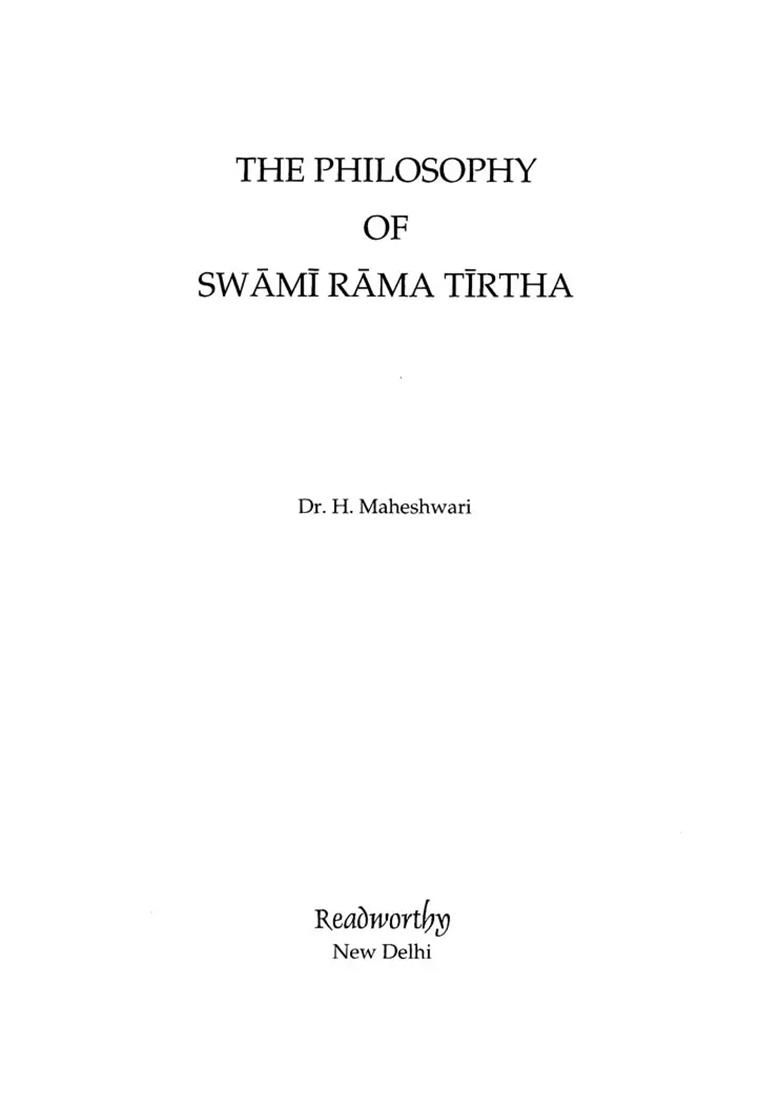 The Philosophy Of Swami Rama Tirtha - Indya